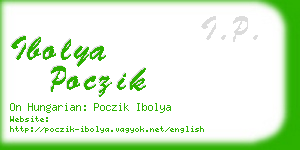 ibolya poczik business card